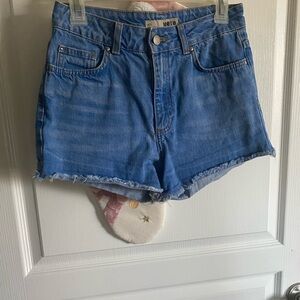 Topshop Blue Denim Cutoff Shorts